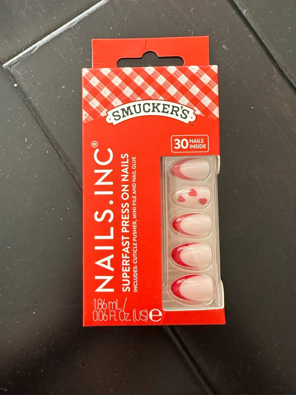 NWT Nails.Inc x Smucker’s Strawberry Picked French Tip Press-On Nails